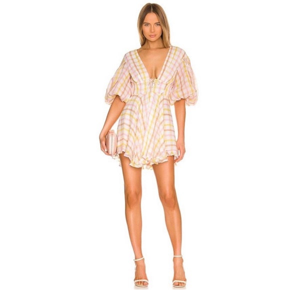 For Love & Lemons Rue Puff Sleeve Mini Dress - Picture 6 of 12